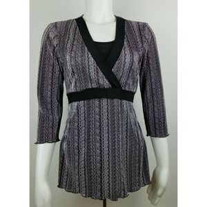 Dressbarn Womens Long Sleeve Multi-color Blouse Size Small